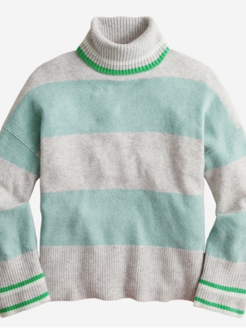 J. Crew Striped turtleneck sweater in Supersoft yarn